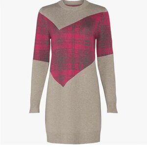 Thakoon Argyle plaid combo Cute n cozy Sweater shift tunic Dress XS
